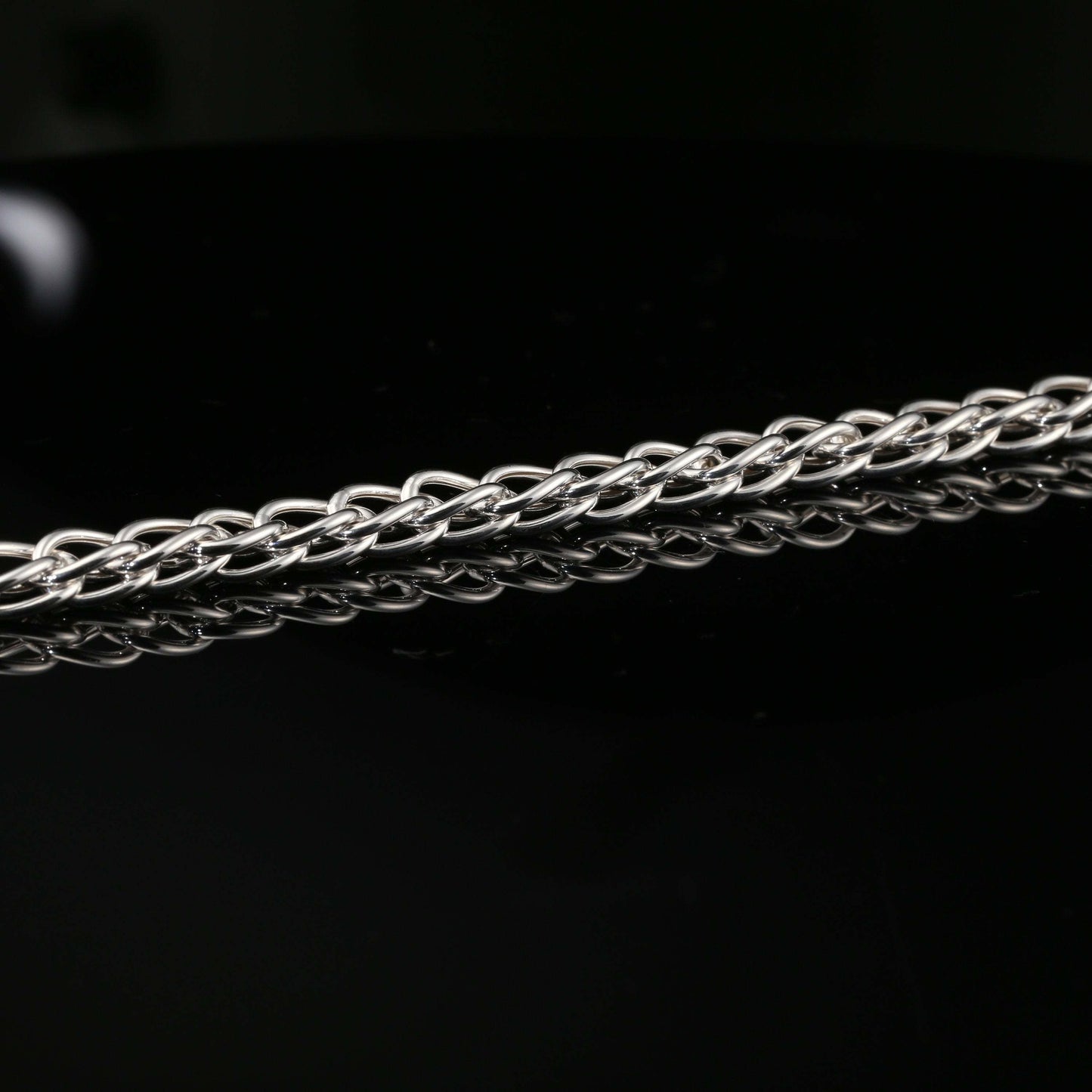 Sterling Silver Byzantine Chain Bracelet with Hook Clasp, 8.75" Unisex