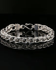 Byzantine Chain Bracelet with Hook Clasp in , 8", Unisex in Sterling Silver