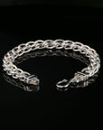 Byzantine Chain Bracelet with Hook Clasp in , 8", Unisex in Sterling Silver