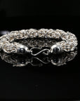 Byzantine Chain Bracelet with S-Hook Clasp in , 8.75" Unisex in Sterling Silver