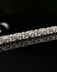 Byzantine Chain Bracelet with S-Hook Clasp in , 8.75" Unisex in Sterling Silver