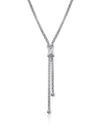 CZ Italian Style Infinity Necklace in Sterling Silver