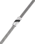 Twisted Italian Bar Bracelet with Black Stones, Fine Handmade Jewelry, (7.5") Sterling Silver