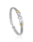 Sterling Silver Two-Tone Italian Jaguar Bracelet, 7.5in