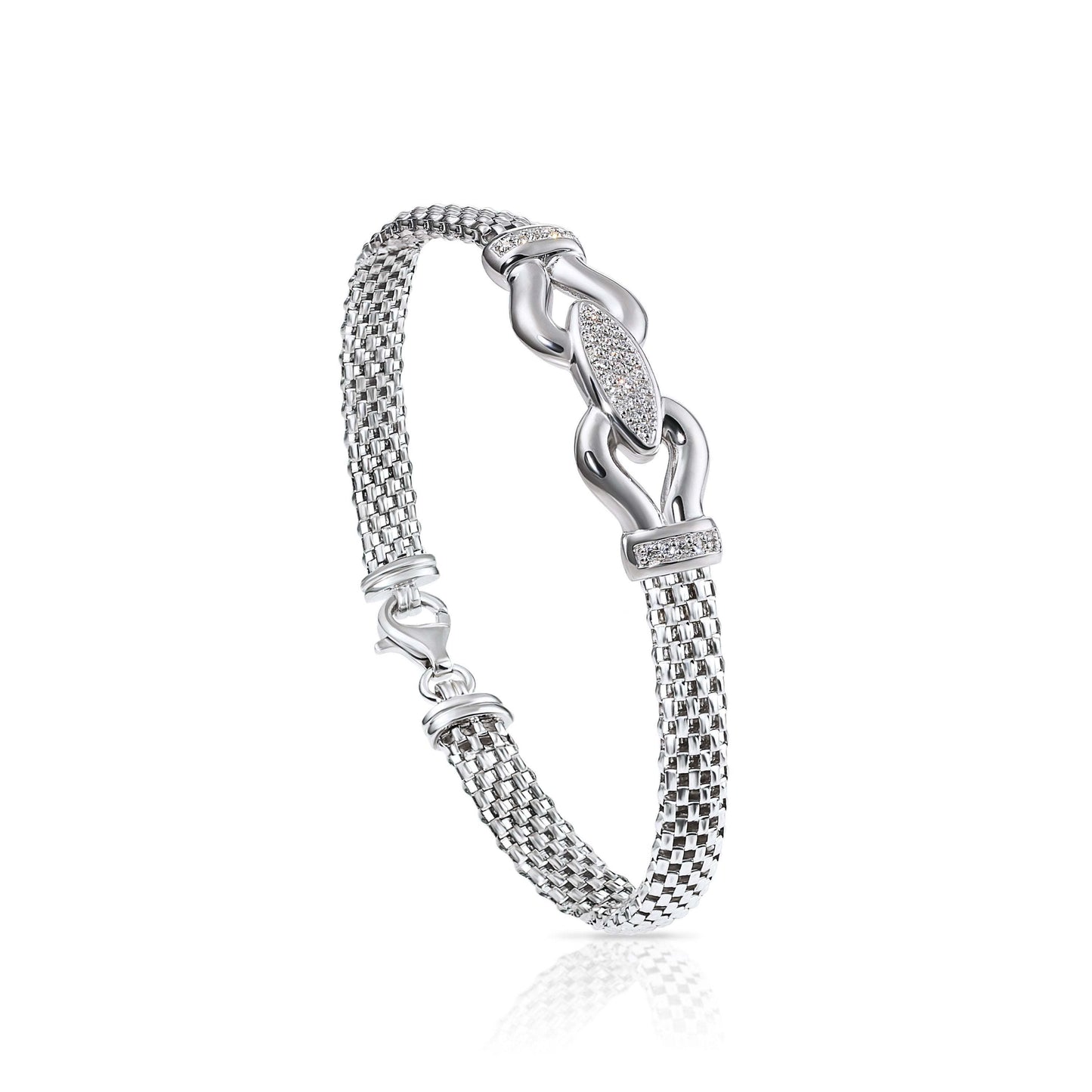 Italian Reversal Bracelet in Sterling Silver, Detailed Handmade Fine Jewelry, (7.5")