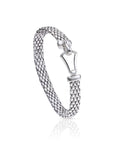 CZ Italian Buckle Bracelet in Sterling Silver