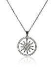 CZ Shining Star Charm Necklace in Sterling Silver
