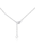 CZ Heart Charm Necklace, Gold-tone, Adjustable in Sterling Silver