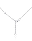 CZ Round Charm Necklace, Adjustable in Sterling Silver