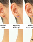 14k Yellow Gold Birthstone Solitaire Stud Earrings, 4mm