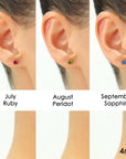 14k Yellow Gold Birthstone Solitaire Stud Earrings, 4mm