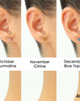 14k Yellow Gold Birthstone Solitaire Stud Earrings, 4mm