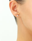 14k White Gold Classic Solitaire Stud, Single Earring, Pushback (Unisex)