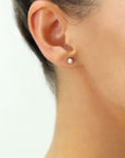 14k White Gold Classic Ball Stud, Single Earring, Pushback