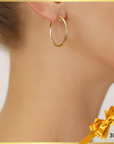 14k Yellow Gold Classic Hoop Earrings, 2mm