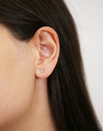 Set of 12! 14k Yellow Gold Birthstone Stud Earrings, 3mm Jewelry Set