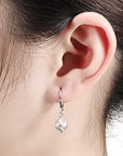 CZ Dangle Ball Earrings with Designs in Sterling Silver