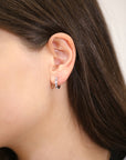 CZ Huggie Hoop Earrings in Sterling Silver