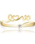 14K Yellow Gold Script LOVE Ring