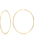 14K Yellow Gold Endless 2.5 Inch Endless Hoop Earrings