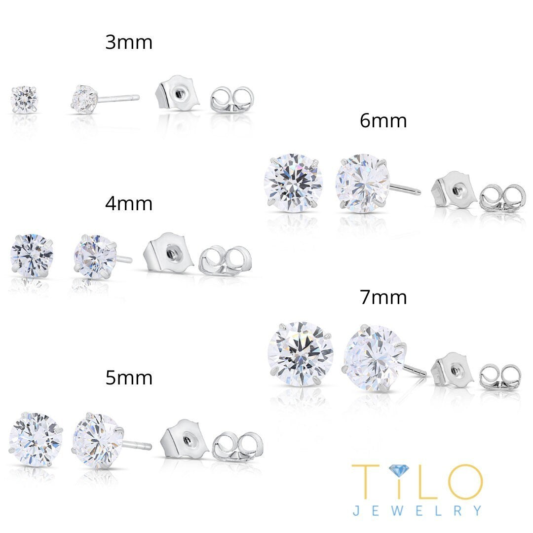 Solid silver studs discount