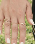 14k Yellow Gold Dainty Kitty Ring