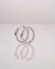 14k White Gold Diamond Hoop Earrings, 0.52 carats