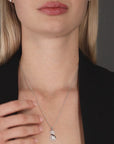CZ Figure Eight Infinity Charm Necklace in Sterling Silver