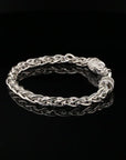 Handmade Byzantine Chain Bracelet with Hook Clasp, 8", Unisex in Sterling Silver