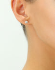 14k White Gold Classic Solitaire Stud, Single Earring, Pushback (Unisex)
