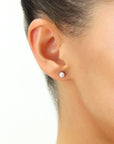 14k White Gold Classic Ball Stud, Single Earring, Pushback