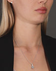 CZ Charm Necklace in Sterling Silver