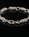 Byzantine Chain Bracelet, 9.25", Unisex in Sterling Silver
