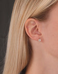 10k Yellow Gold Round Halo Stud Earrings