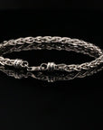 Byzantine Chain Thin Bracelet, 8.5", Unisex in Sterling Silver