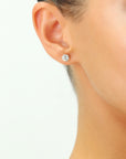 14k White Gold Classic Zirconia Solitaire Stud, Single Earring, Screwback (Unisex)