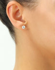 14k White Gold Classic Solitaire Stud, Single Earring, Pushback (Unisex)