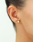 14k Yellow Gold Classic Ball Stud, Single Earring, Pushback (Unisex)