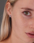 CZ Small Skull and Bones Stud Earrings in Sterling Silver