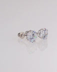 14k White Gold Classic Solitaire Stud Earrings, Screwback