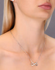 Sterling Silver Simulated Diamond Infinity Necklace