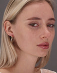 14k Gold Oval Hoop Earrings, New Half Round Tube, 1 Inch