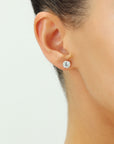 14k White Gold Classic Solitaire Stud, Single Earring, Pushback (Unisex)