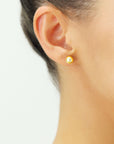 14k Yellow Gold Classic Ball Stud, Single Earring, Screwback (Unisex)