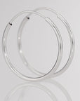 14k White Gold Endless Hoop Earrings (Unisex)