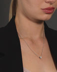 CZ Small Sparkle Ball Charm Necklace in Sterling Silver