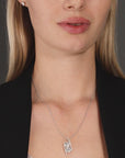 CZ Brilliant Infinity Charm Necklace in Sterling Silver