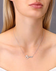 CZ QUEEN Word Necklace in Sterling Silver