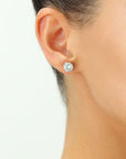 14k White Gold Classic Solitaire Stud, Single Earring, Pushback (Unisex)