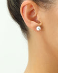14k White Gold Classic Ball Stud, Single Earring, Pushback